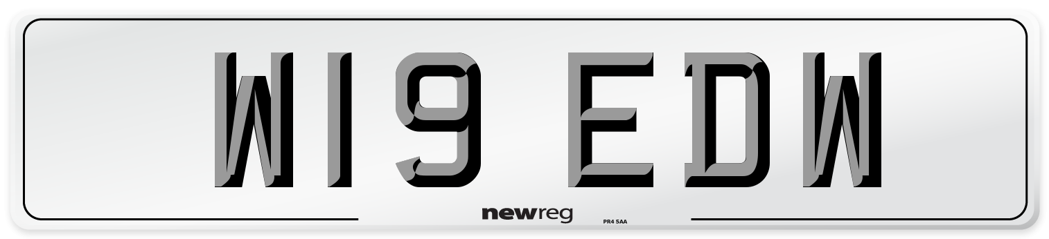 W19 EDW Number Plate from New Reg